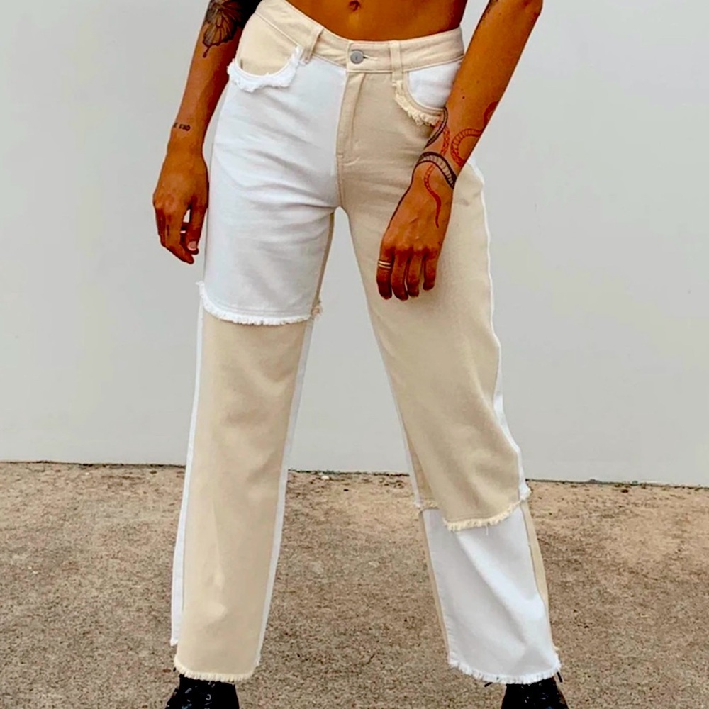 NWOT Princess Polly Outcast Straight-leg Panel Jeans